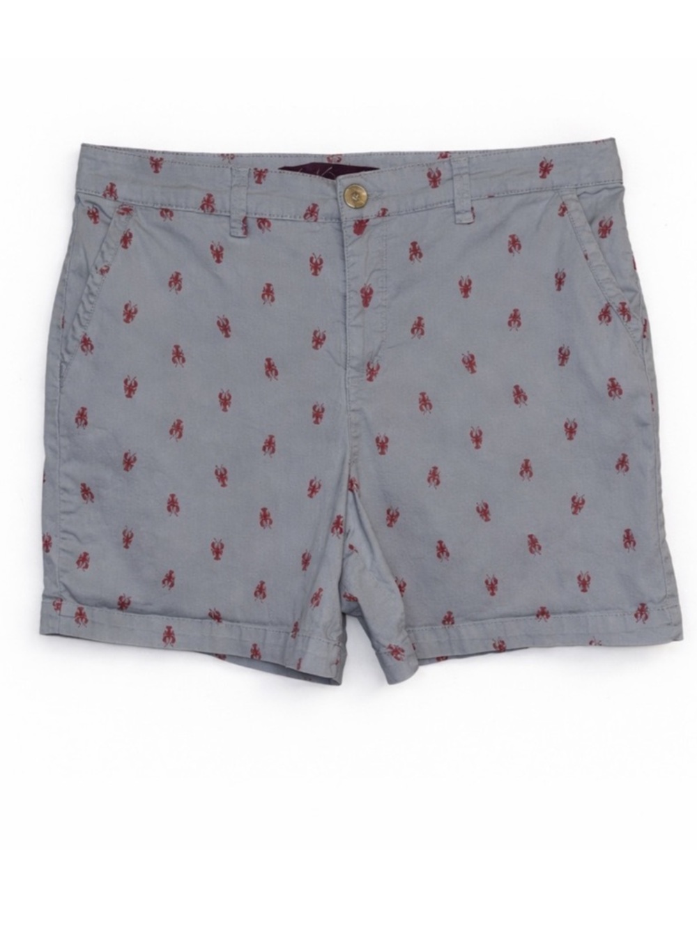 Gloria Vanderbilt Nimah Lobster Print Shorts Blue Red | Size 12 | Stretch